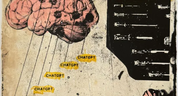 a brain with areas marked as responsible for chatGPT processing